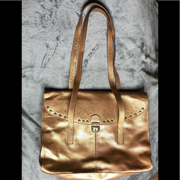 Handbags - Patricia Nash Metalic Gold Leather Tote